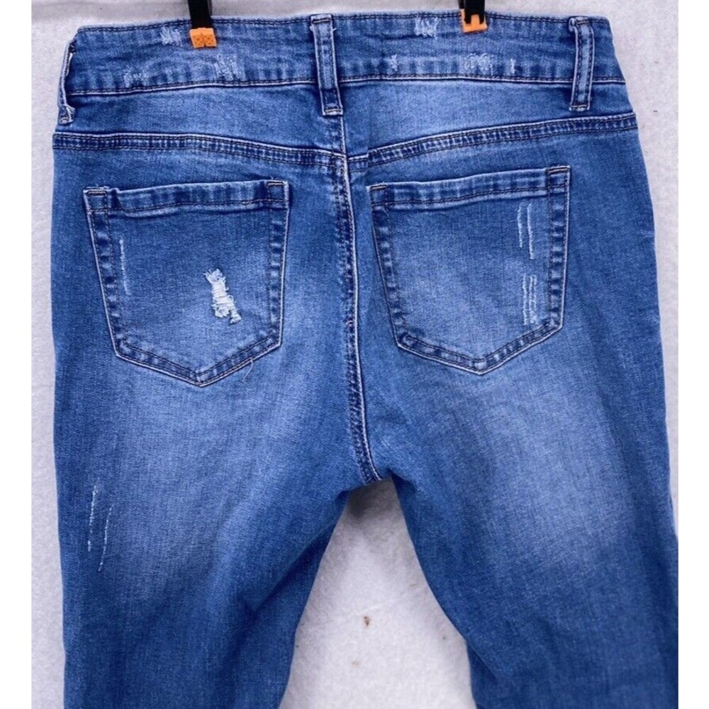 Wax Jean Los Angeles Distressed Skinny Jeans Womens 28 Blue Ripped Stretch Denim - Picture 13 of 15